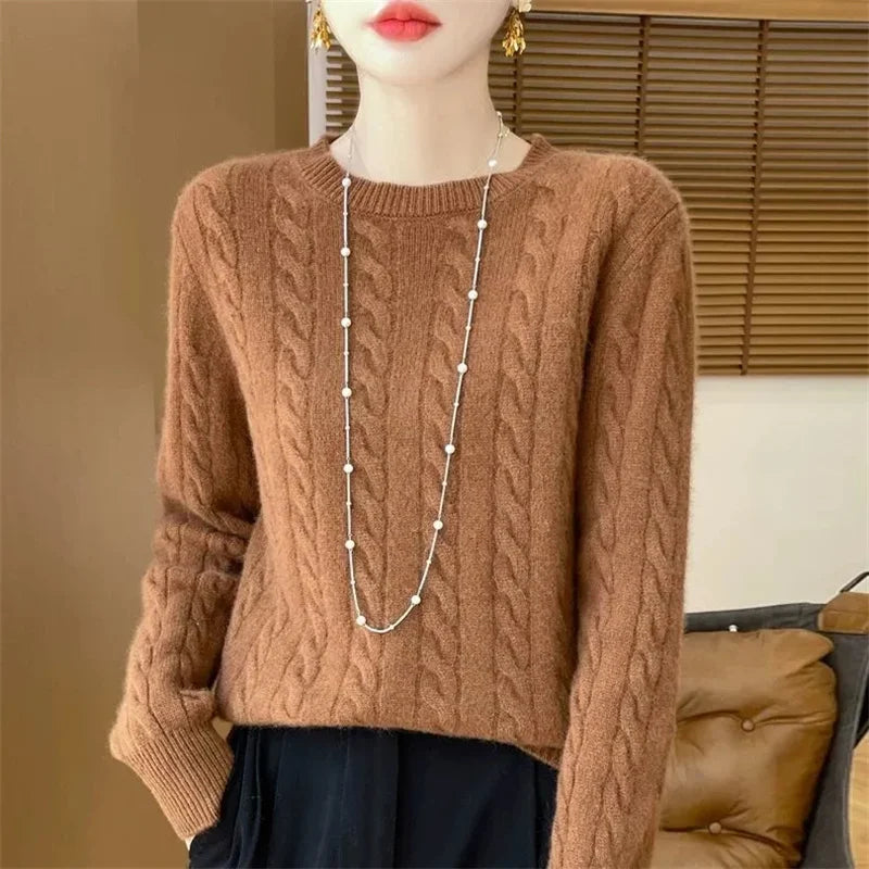 “Women’s 100% Wool Knit Sweater”