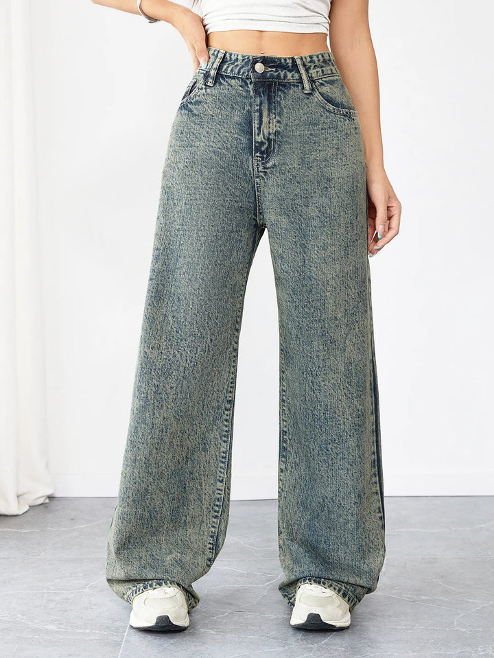 “Women’s Loose Fit Wide-Leg Jeans”
