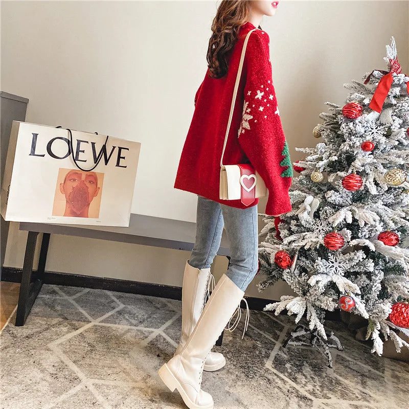 2024 Korean Christmas Sweater – Women’s Loose Hoodie