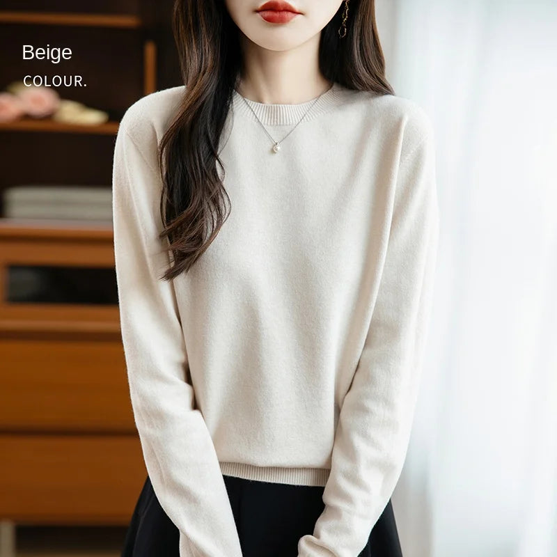 “Women’s 100% Velvet O-Neck Sweater”