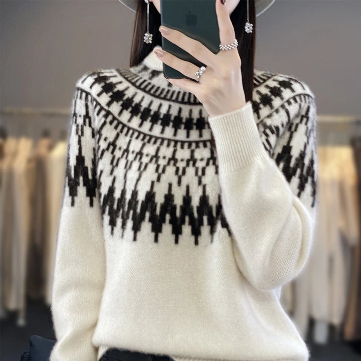 Half-High Collar Knit Pullover