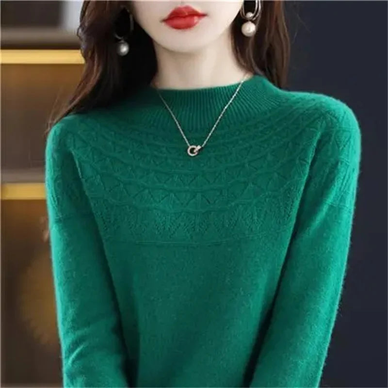 100% Wool Cashmere Sweater – Women’s Autumn/Winter Pullover