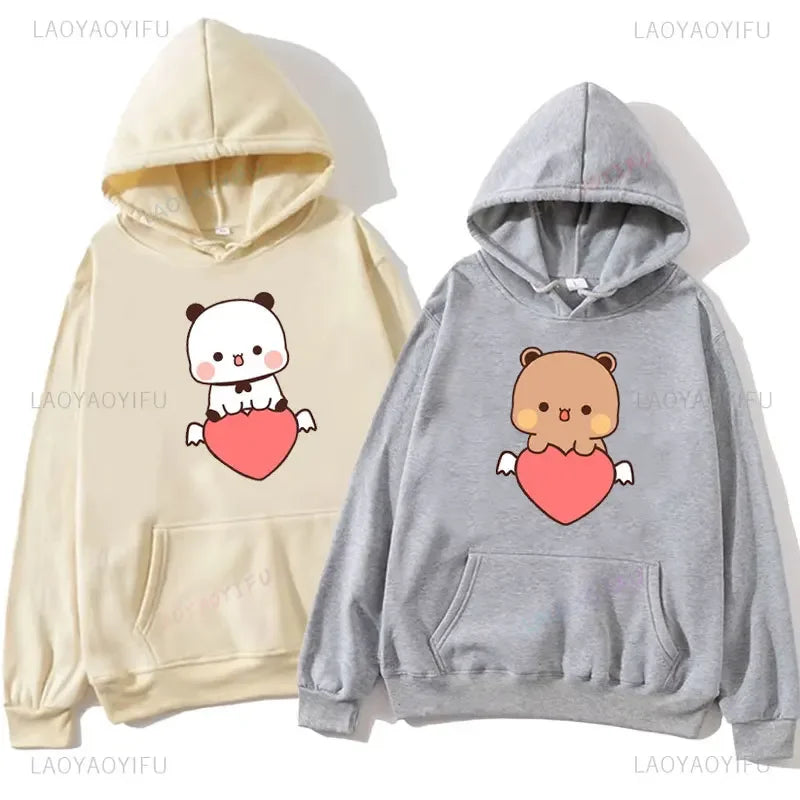 BuBu Panda & DuDu Bear Love Hoodie – Funny Cartoon Sweatshirt