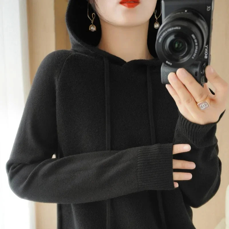 “Women’s Hooded Knit Sweater”