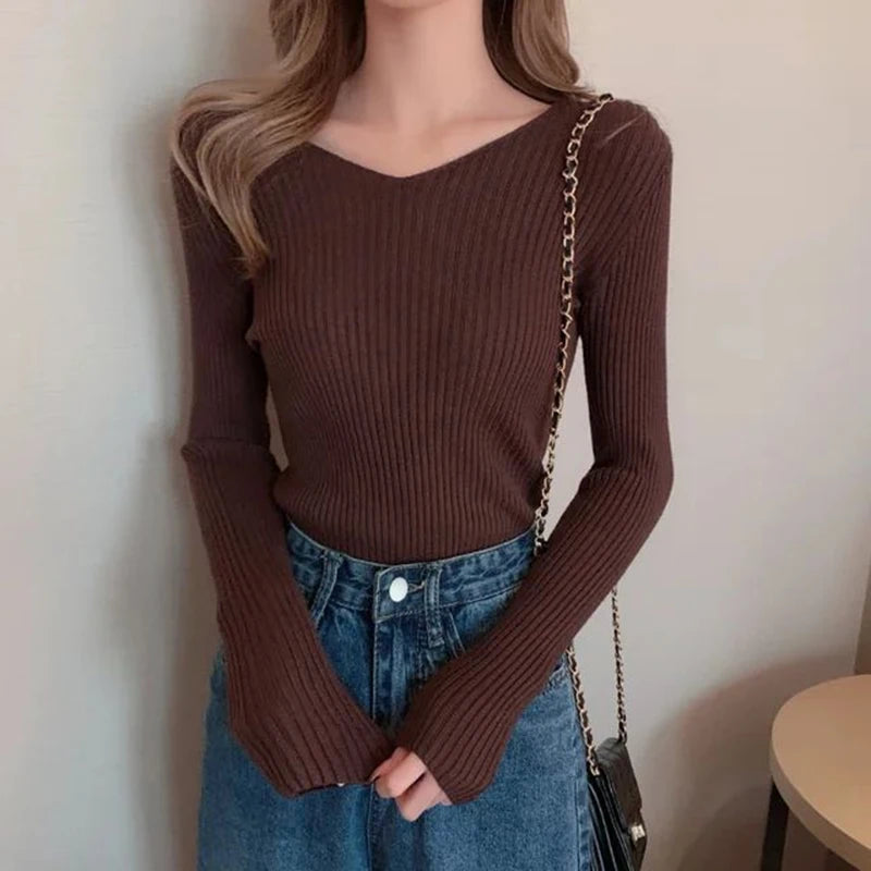 Rib Knit Long Sleeve Top