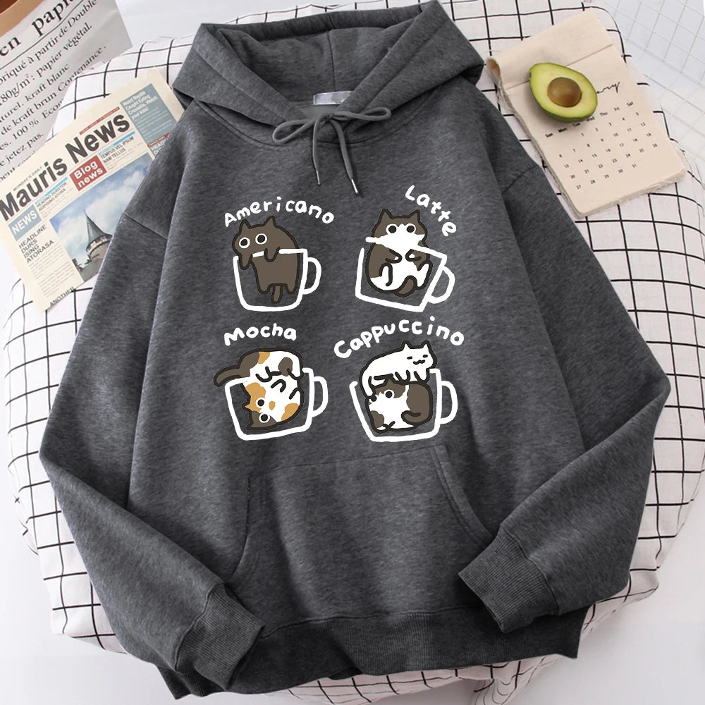 Five Cats in Cup Hoodie – Harajuku Street Sweatshirt