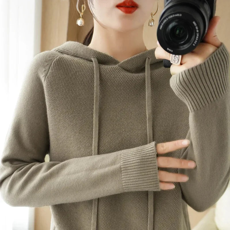 “Women’s Hooded Knit Sweater”