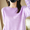“Women’s 100% Cotton Striped Sweater”