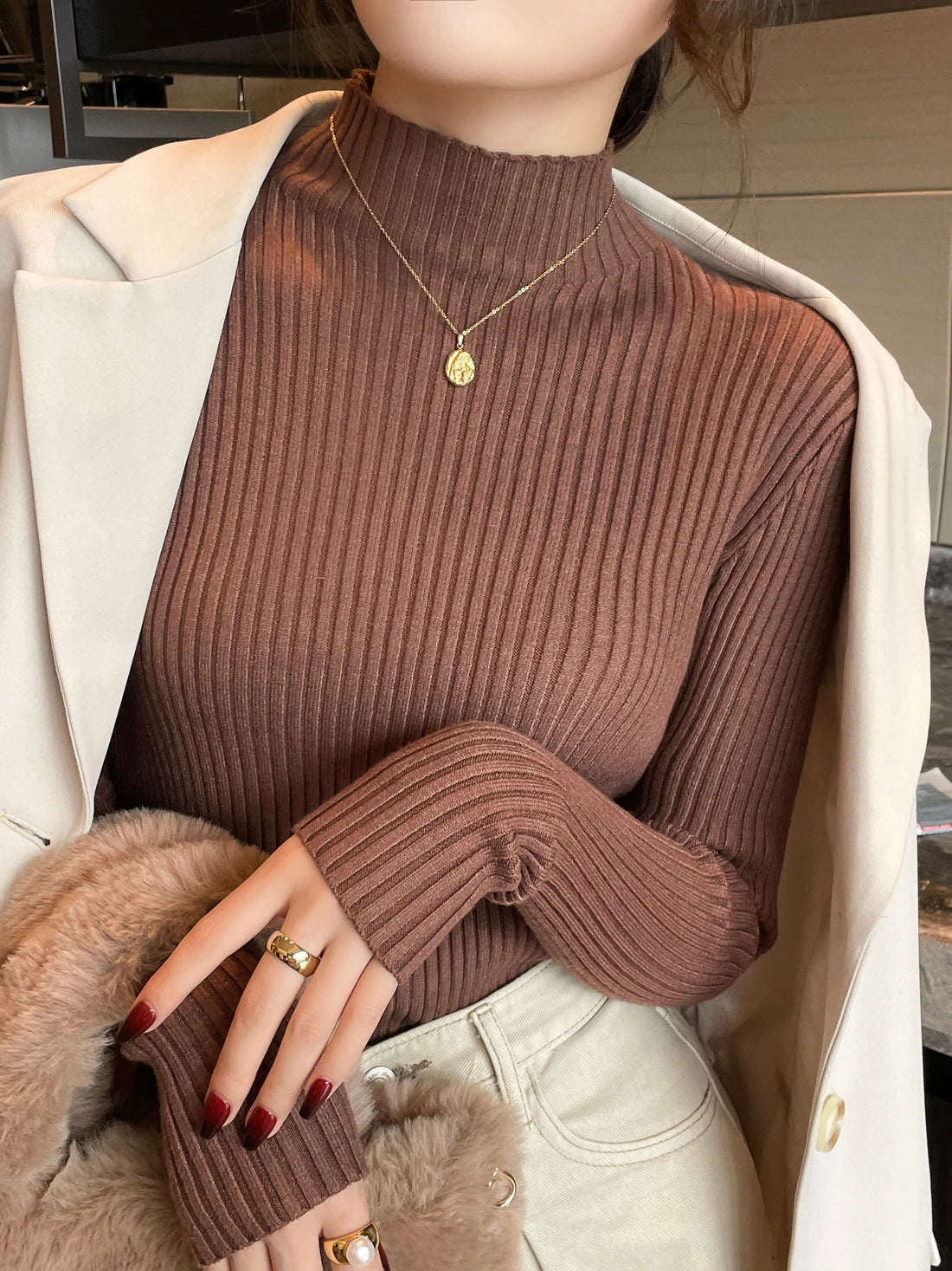 “Women’s Autumn Winter Turtleneck Sweater”