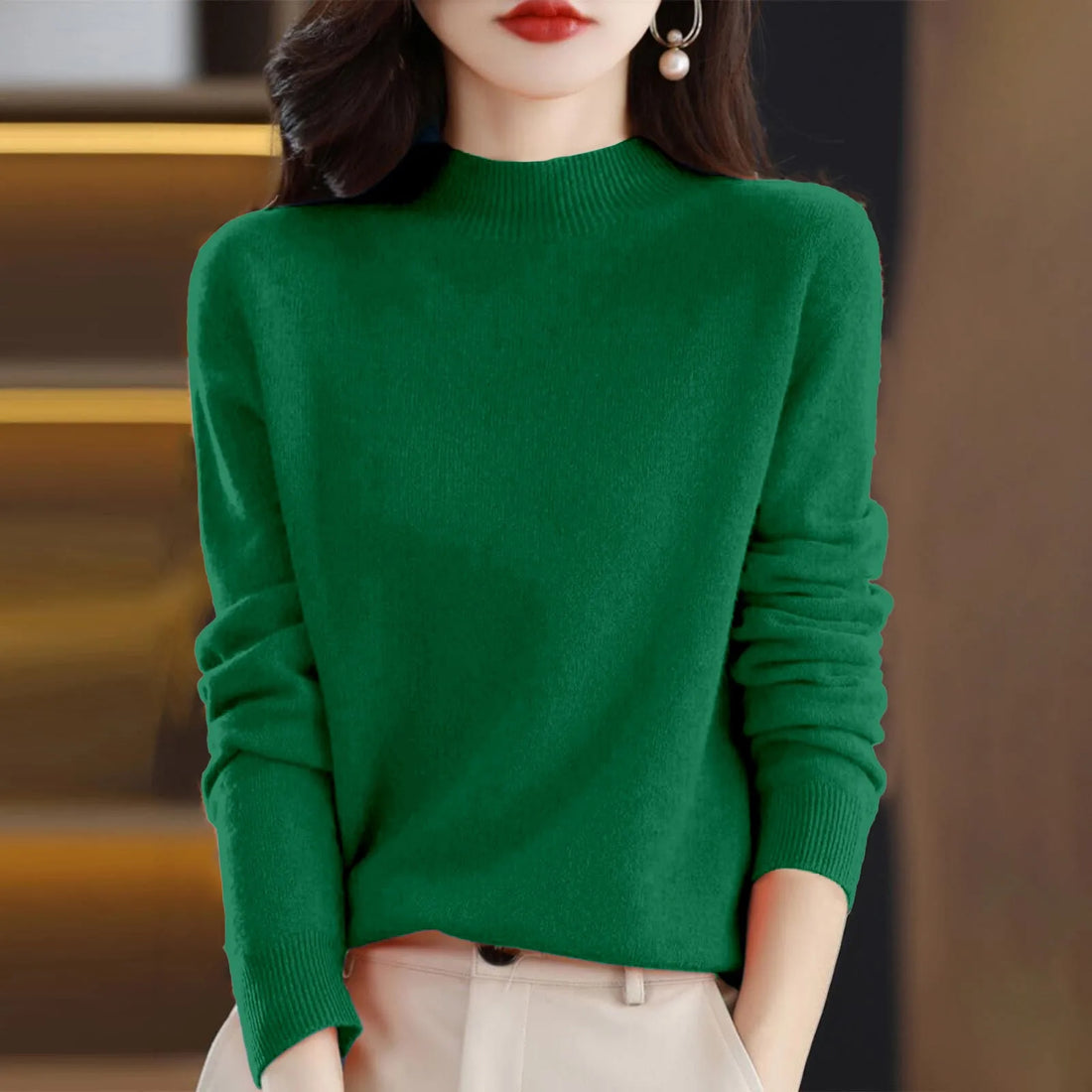 Women’s Half-Neck Wool Sweater