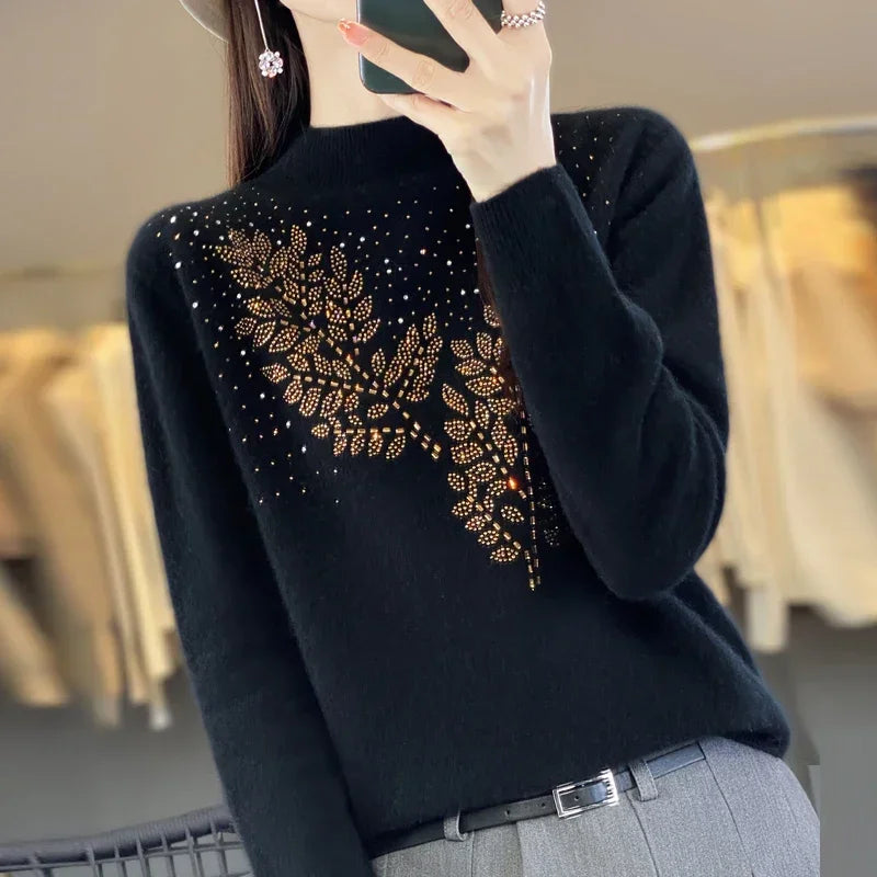 “Women’s Thick Mock Neck Sweater”