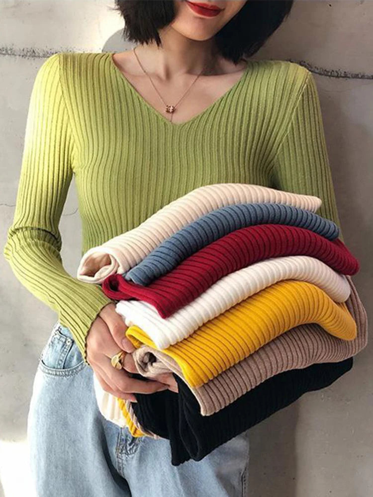 Rib Knit Long Sleeve Top