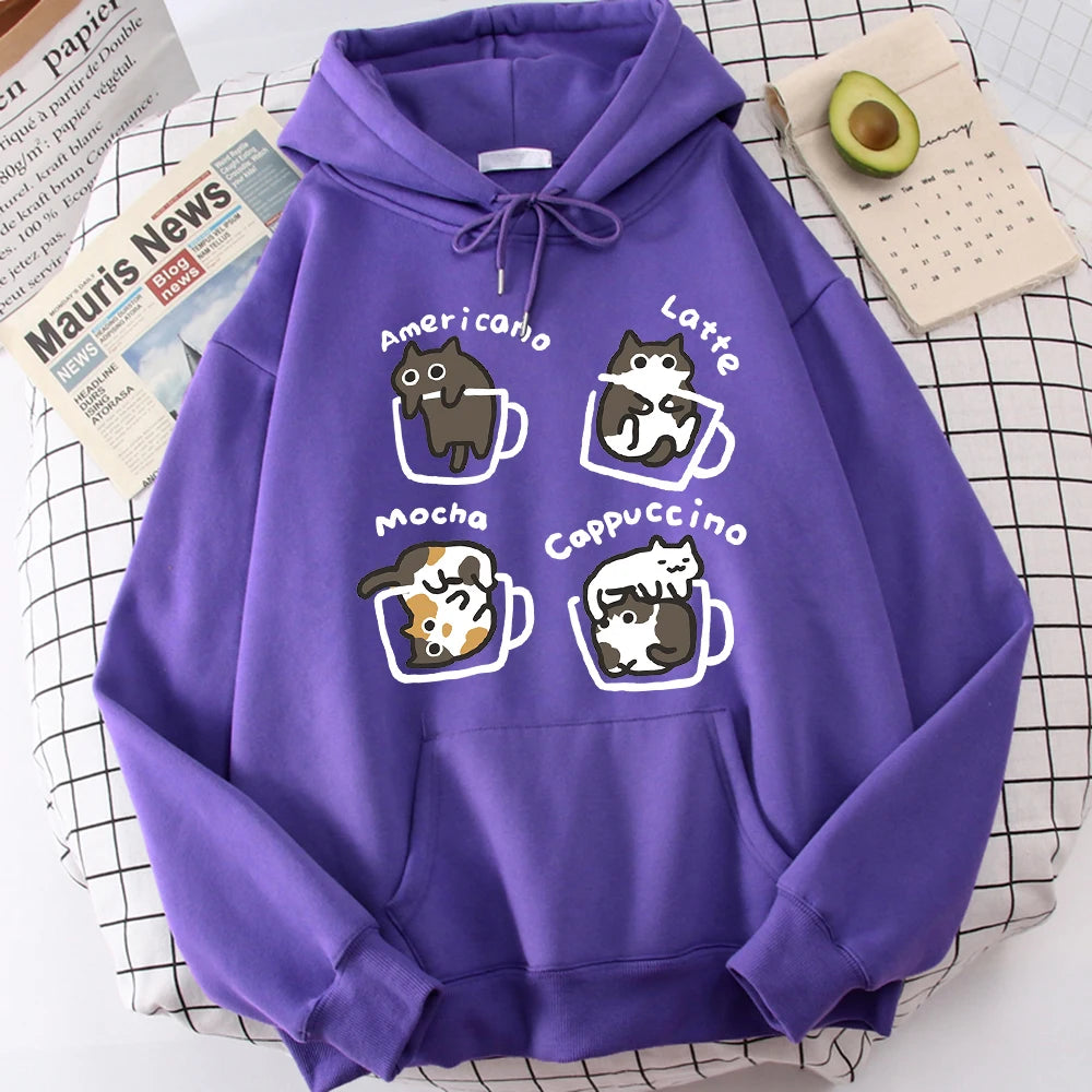 Five Cats in Cup Hoodie – Harajuku Street Sweatshirt