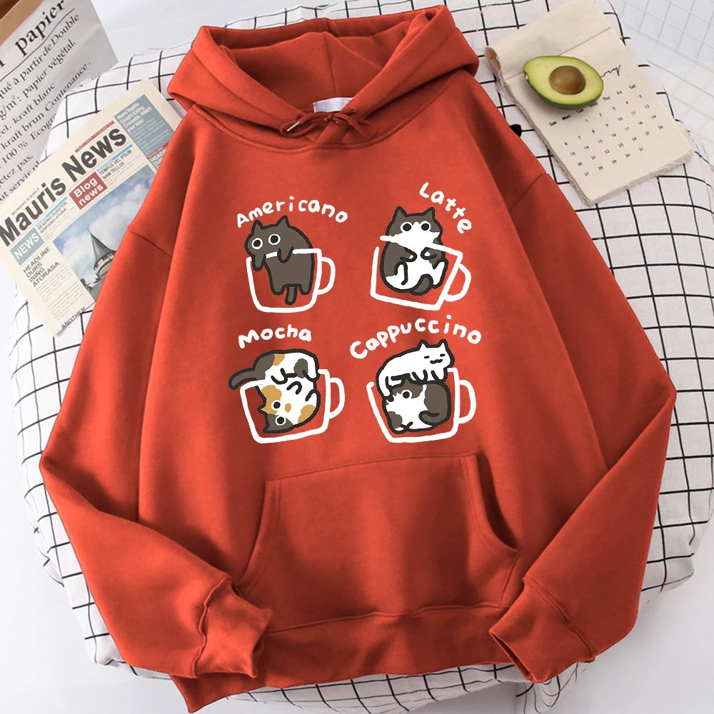 Five Cats in Cup Hoodie – Harajuku Street Sweatshirt