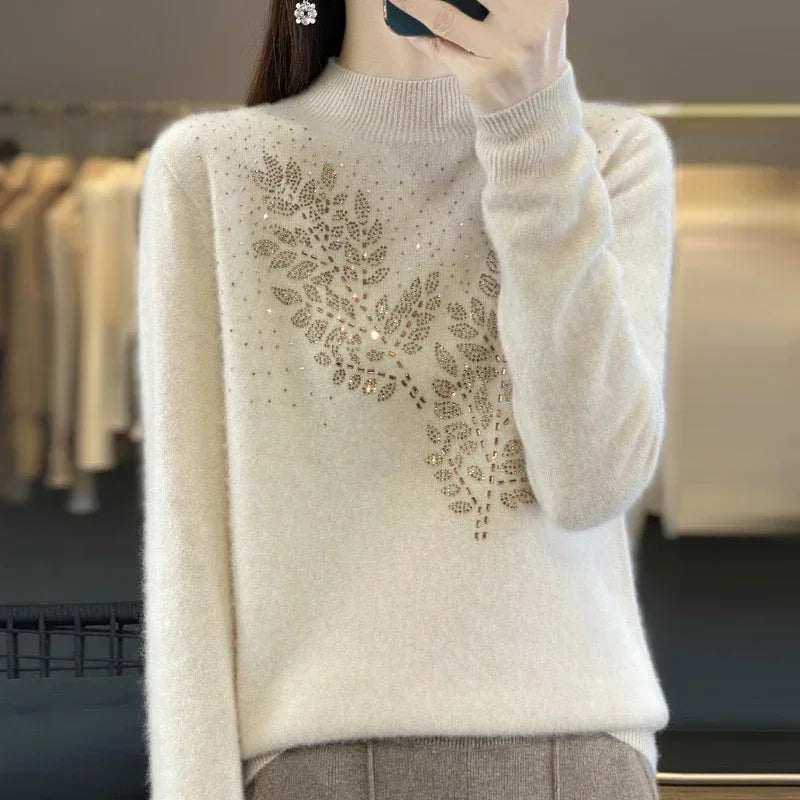 “Women’s Thick Mock Neck Sweater”