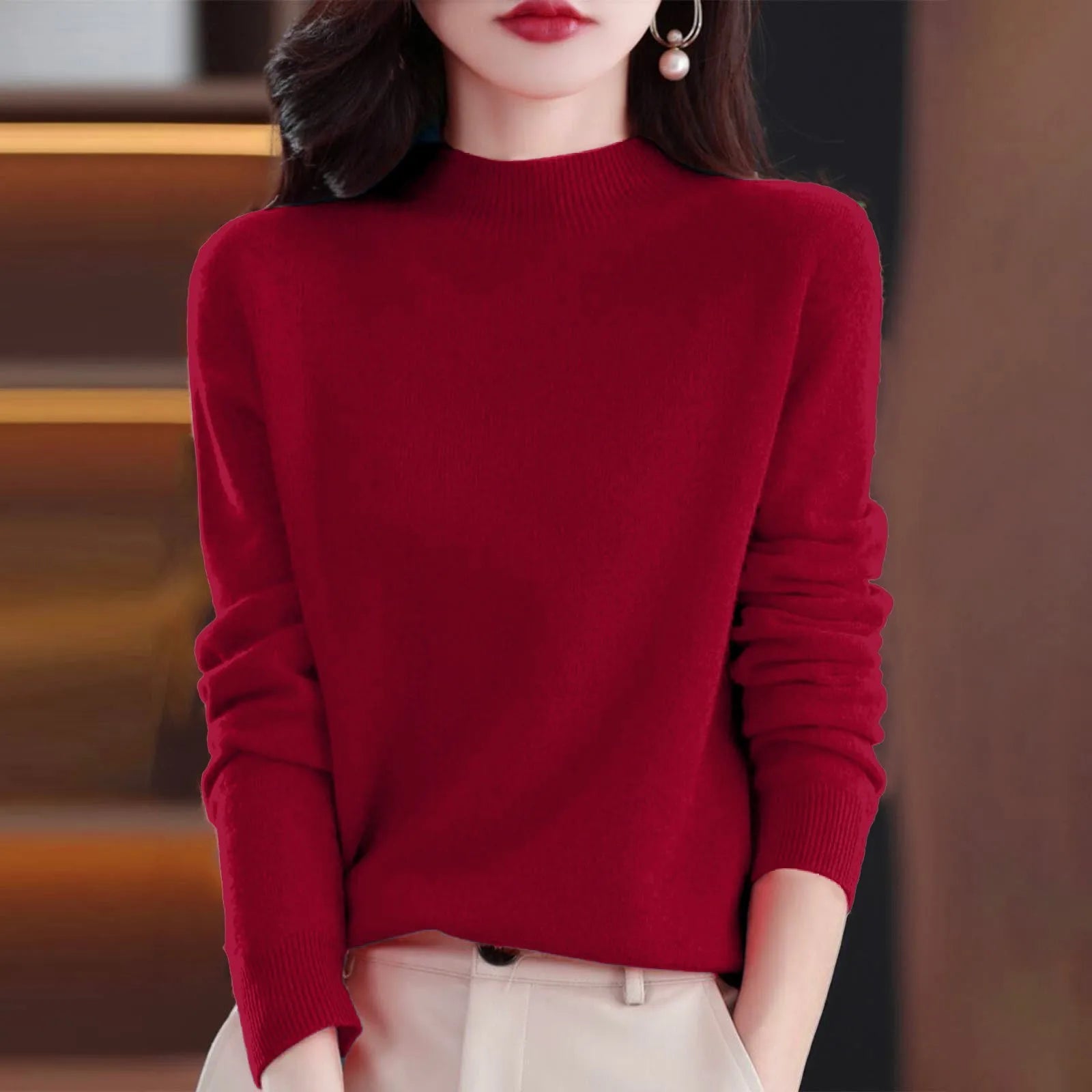 Women’s Half-Neck Wool Sweater