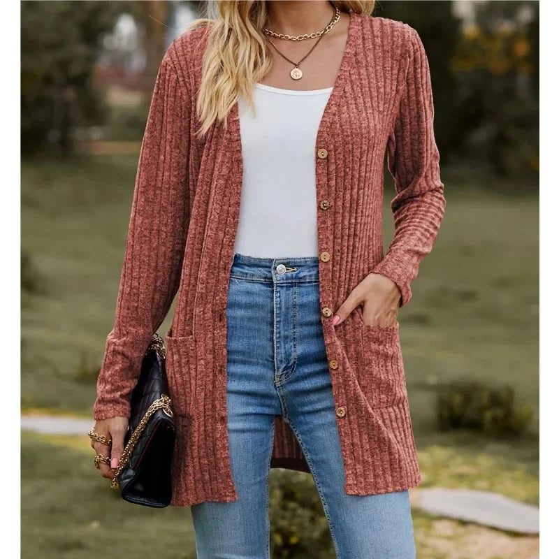 Women’s V-Neck Button Cardigan