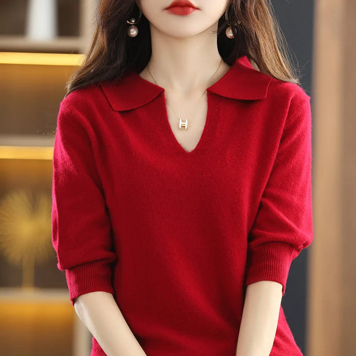 “Women’s 100% Cashmere Short-Sleeve Sweater”