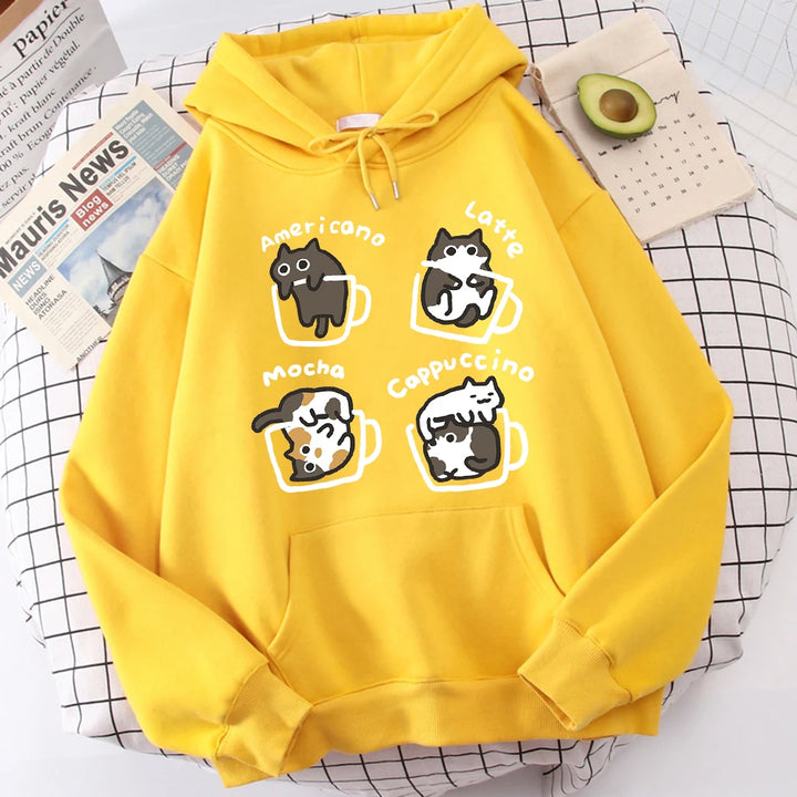 Five Cats in Cup Hoodie – Harajuku Street Sweatshirt
