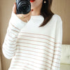 “Women’s 100% Cotton Striped Sweater”