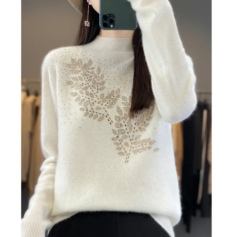 “Women’s Thick Mock Neck Sweater”