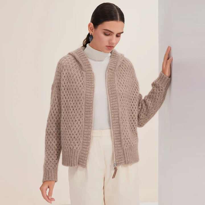 Honeycomb Pattern Knit – Long Sleeve Fall Cardigan