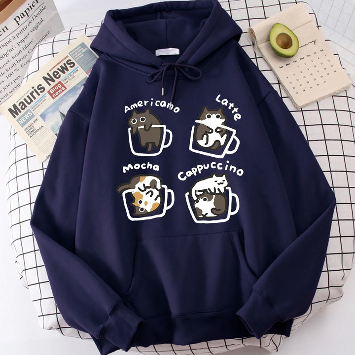 Five Cats in Cup Hoodie – Harajuku Street Sweatshirt