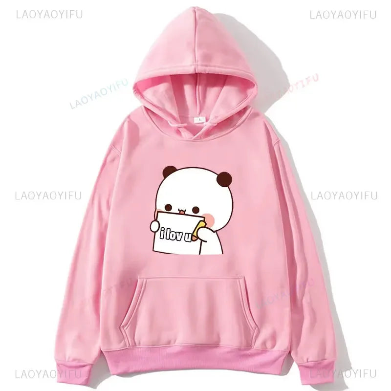BuBu Panda & DuDu Bear Love Hoodie – Funny Cartoon Sweatshirt
