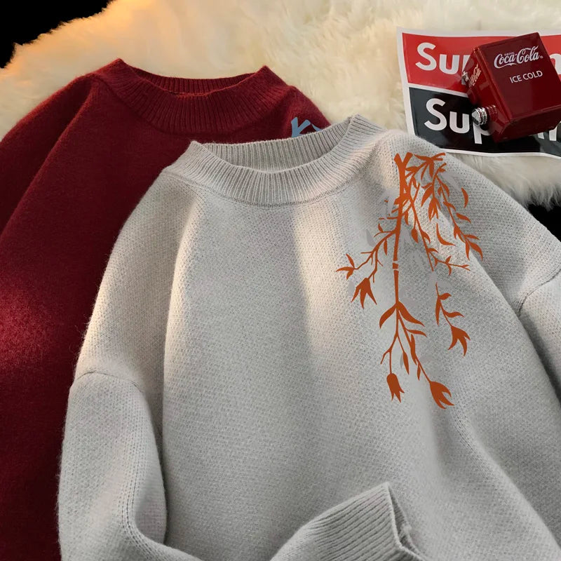 Men’s Oversized White Sweater – 5XL Letter Print