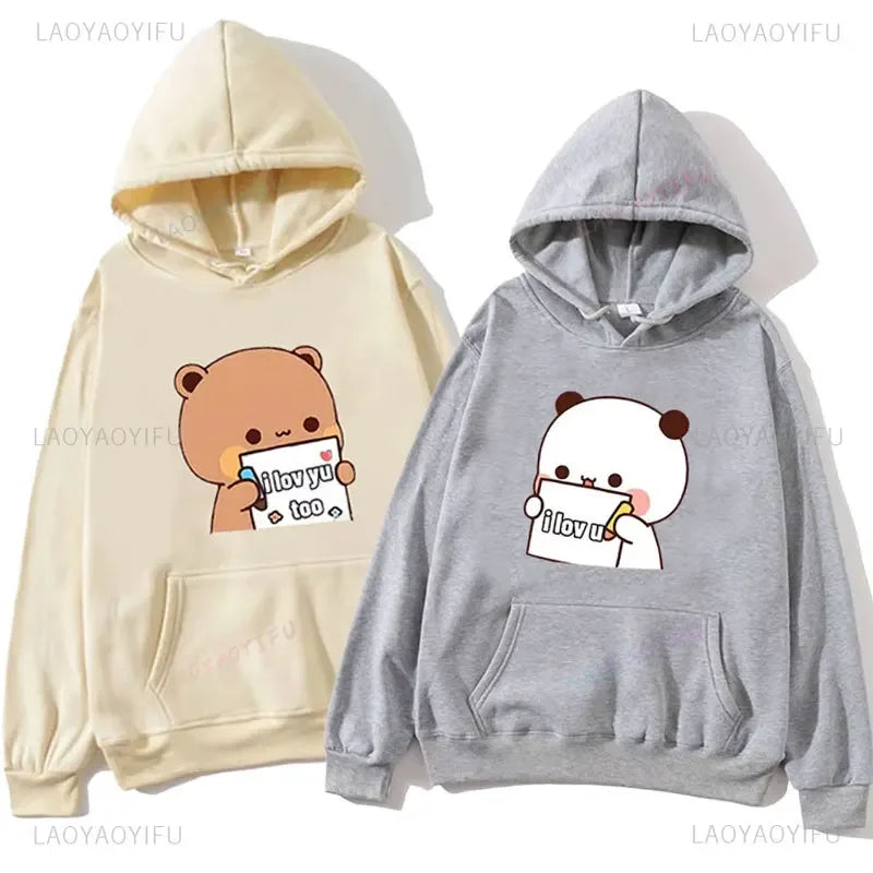 BuBu Panda & DuDu Bear Love Hoodie – Funny Cartoon Sweatshirt