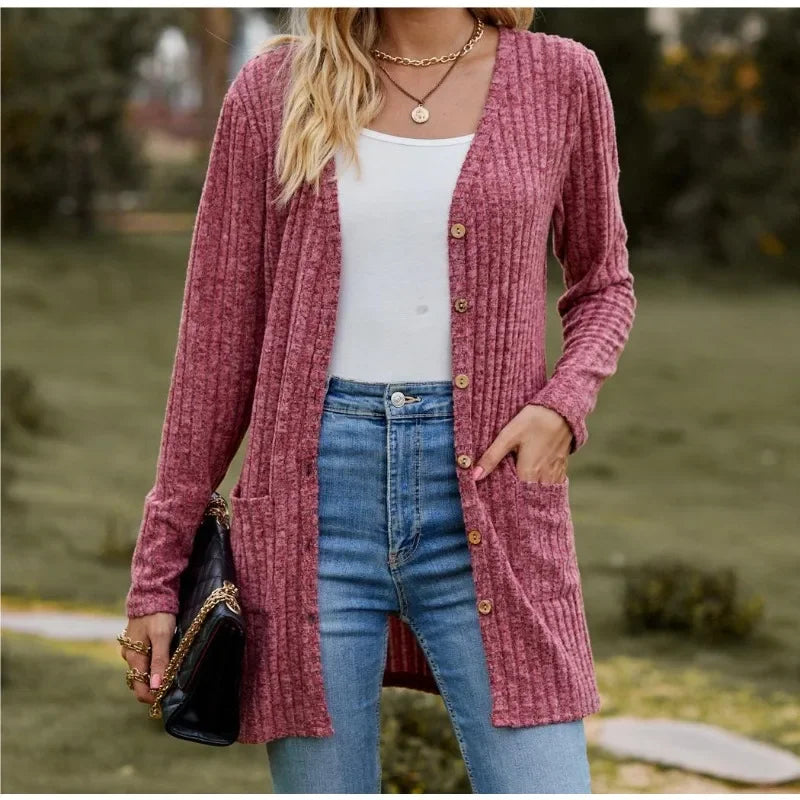 Women’s V-Neck Button Cardigan