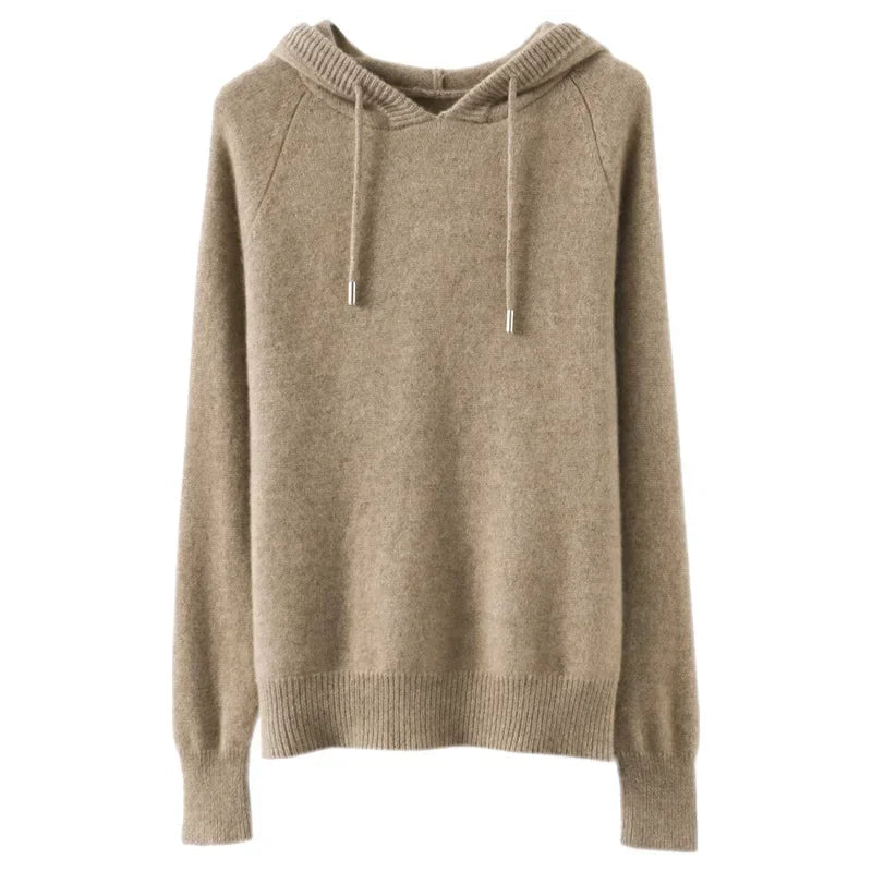 Women’s Korean Hoodie Sweater – Loose Thick Knitted Pullover