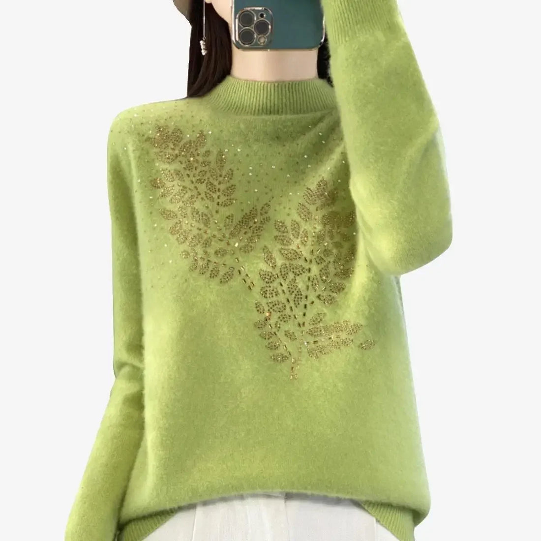 “Women’s Thick Mock Neck Sweater”