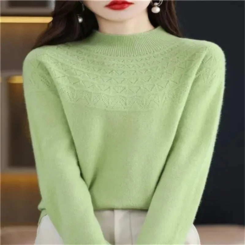 100% Wool Cashmere Sweater – Women’s Autumn/Winter Pullover