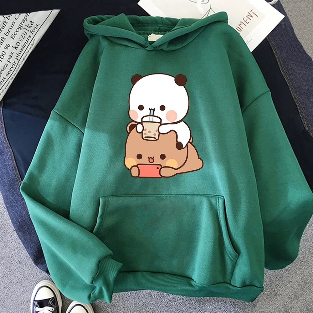 Autumn Bubu Dudu Bubble Tea Hoodie – Kawaii Oversized Sweatshirt