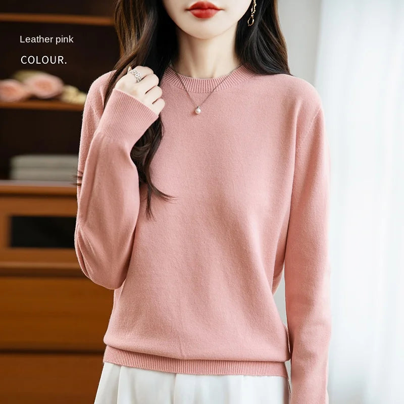 “Women’s 100% Velvet O-Neck Sweater”