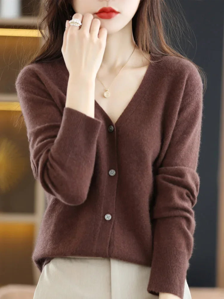“Women’s V-Neck Knit Cardigan”
