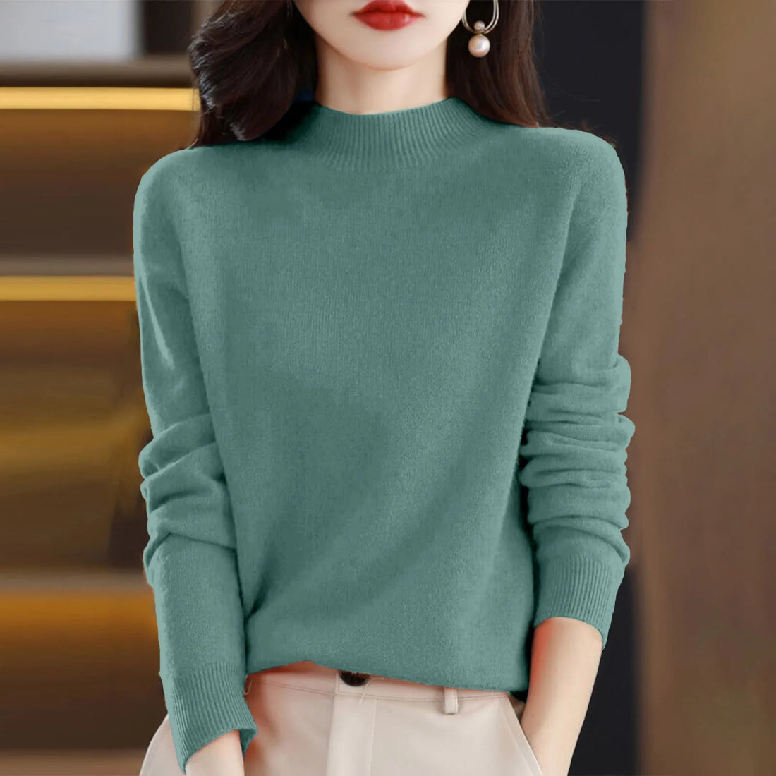 Women’s Half-Neck Wool Sweater