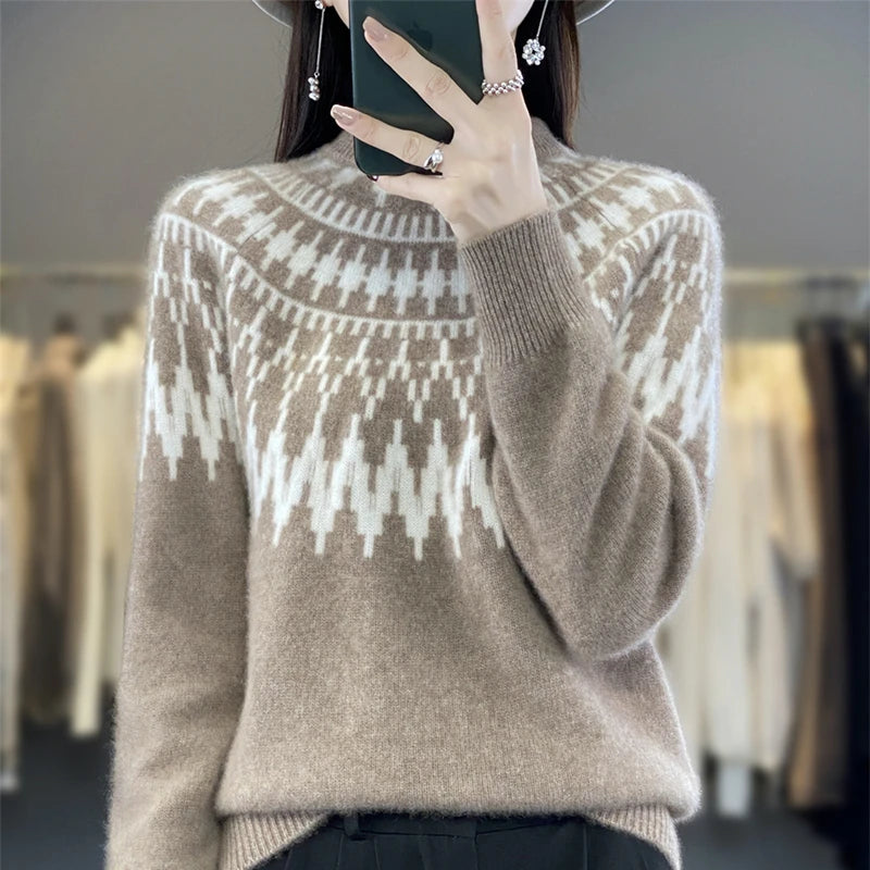 Half-High Collar Knit Pullover