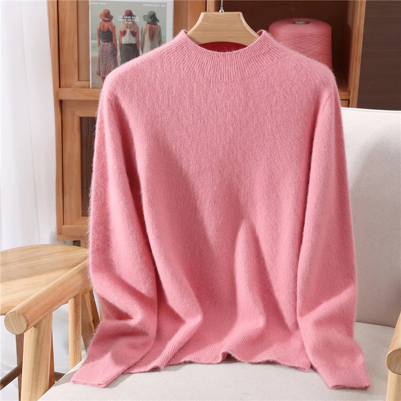 Women’s Mink Cashmere Mock Neck Sweater