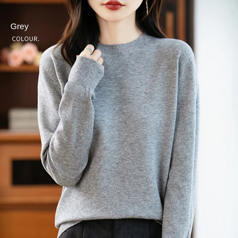 “Women’s 100% Velvet O-Neck Sweater”