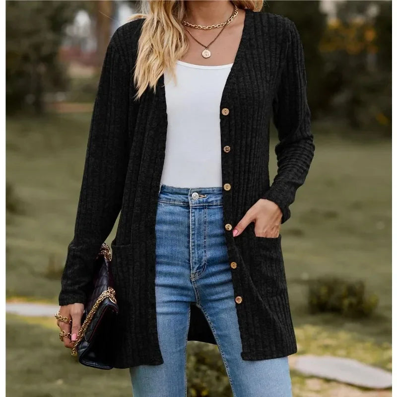 Women’s V-Neck Button Cardigan