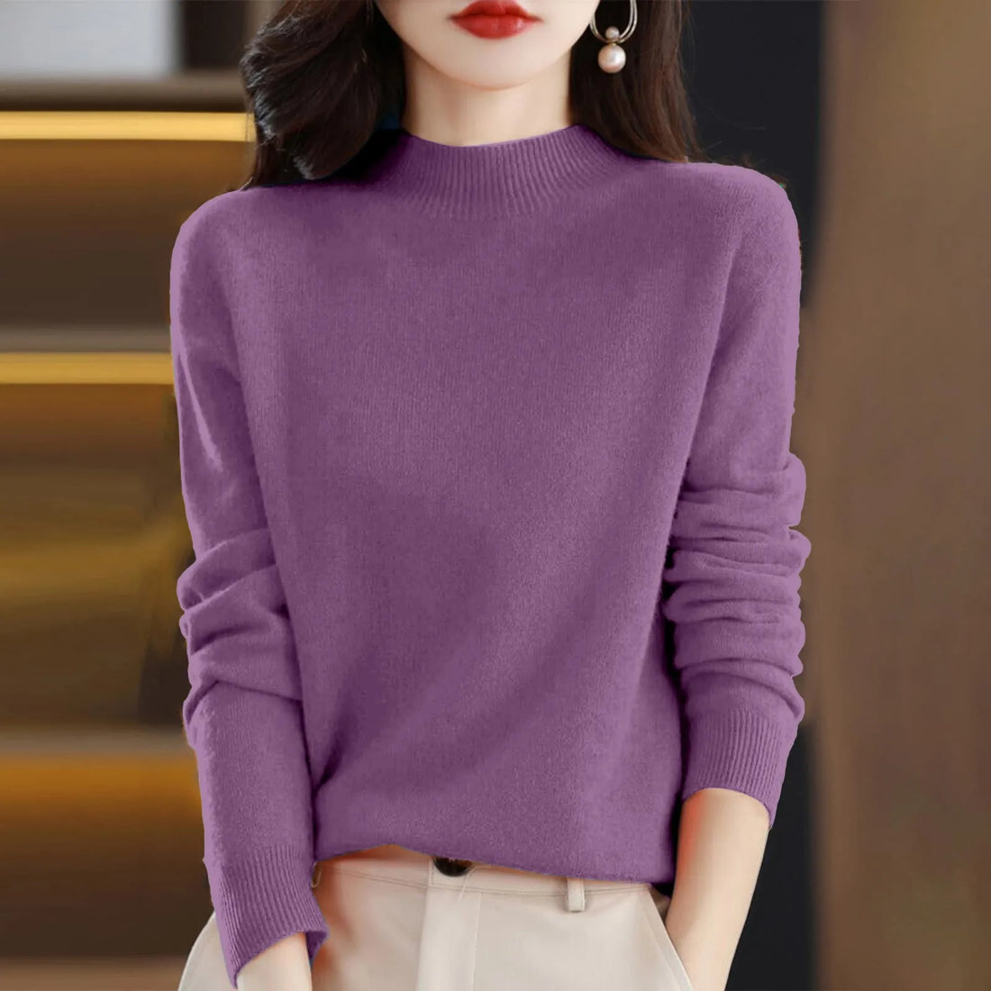 Women’s Half-Neck Wool Sweater