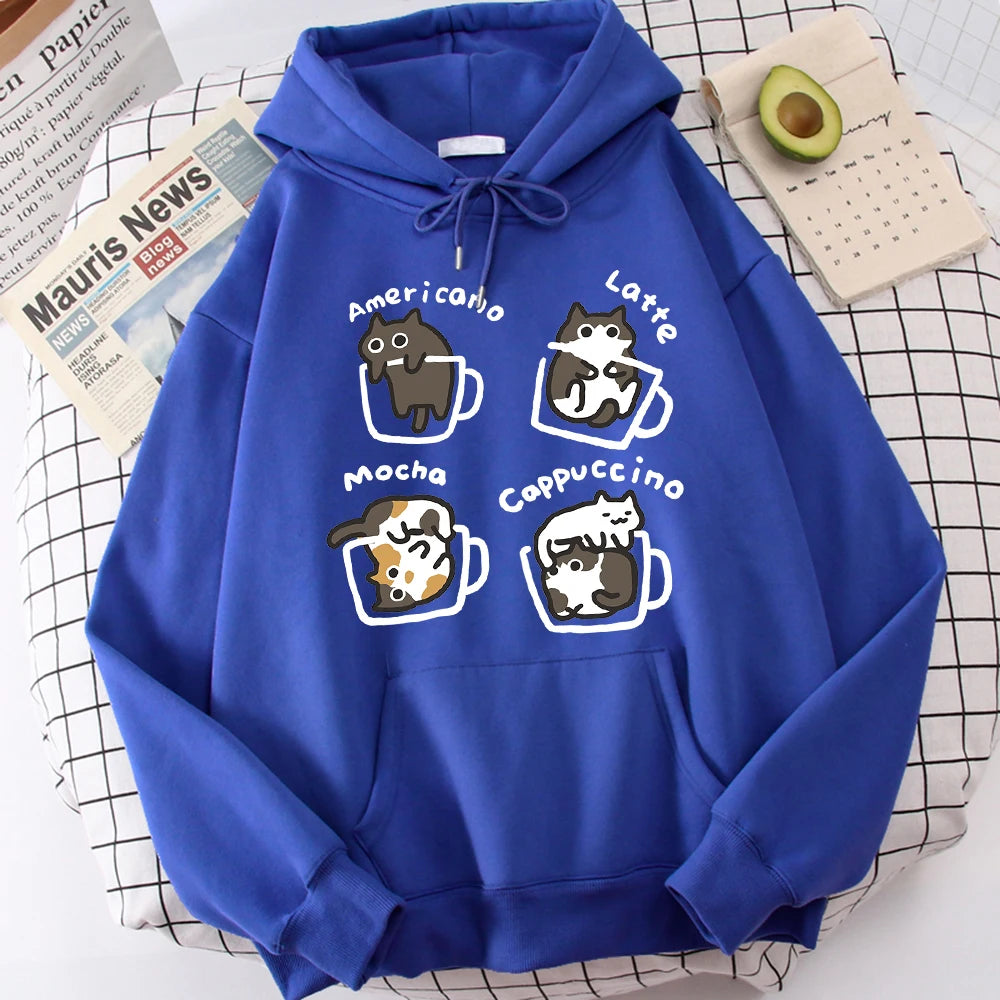 Five Cats in Cup Hoodie – Harajuku Street Sweatshirt