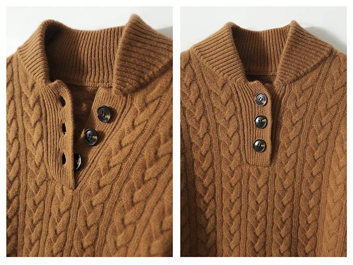 Women’s Autumn Knit Pullover – Stand-up Collar Sweater