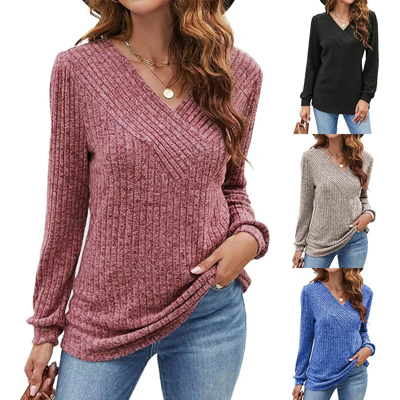 Elegant V-Neck Pullover