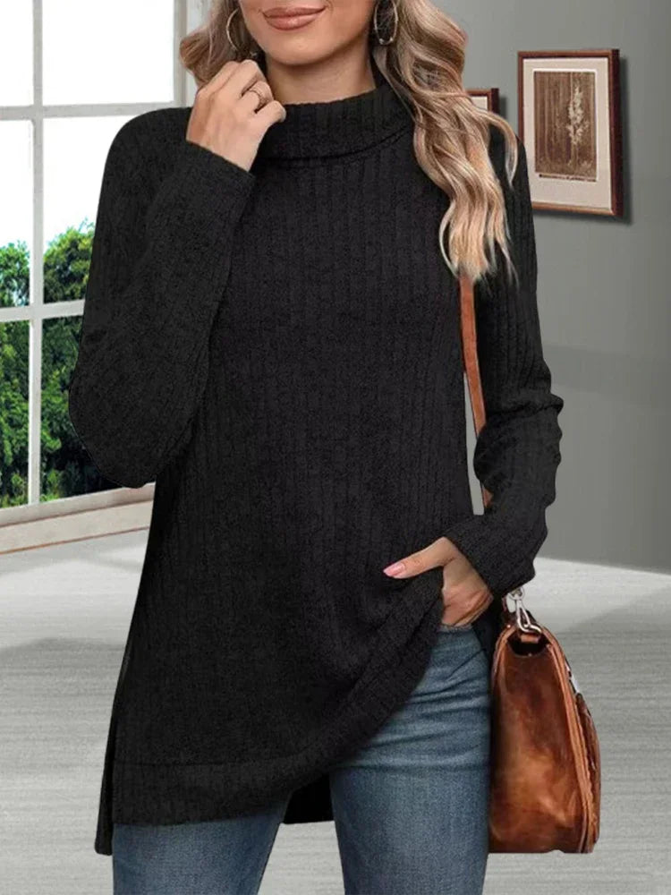 Women’s Thick Knitted Sweater – Autumn Turtleneck Pullover
