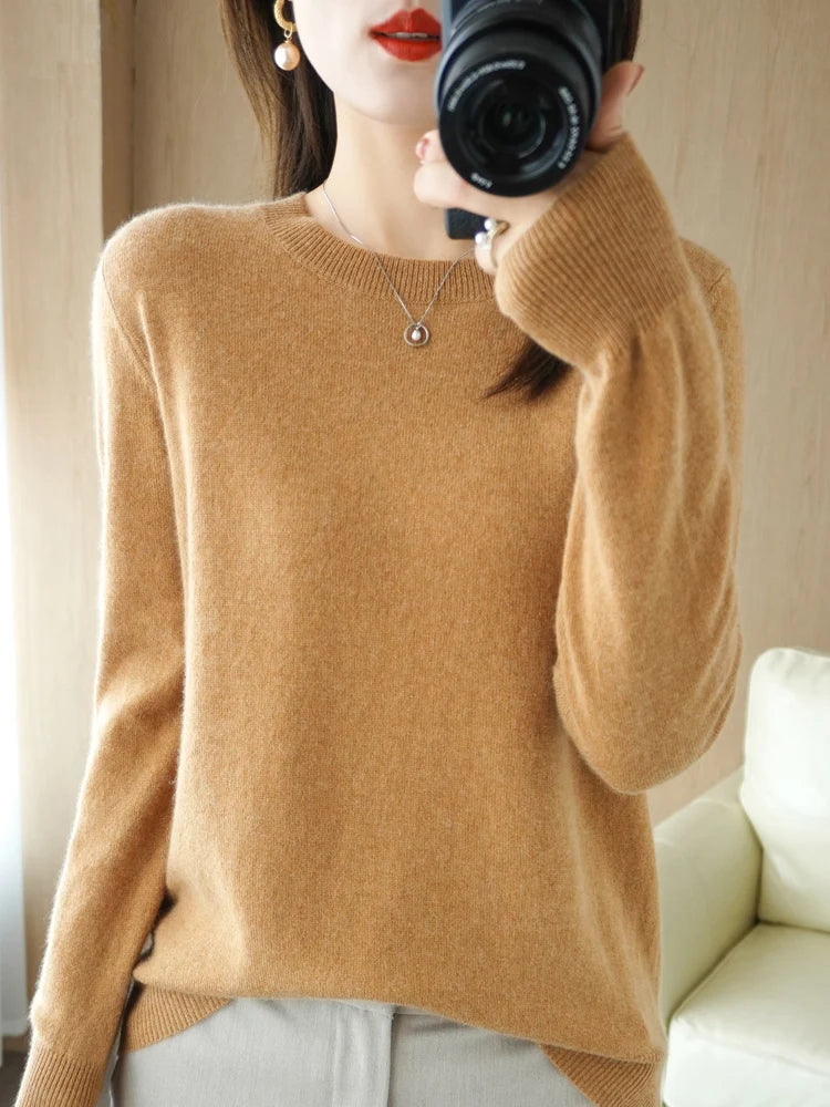 Classic Merino Wool Round Neck Sweater