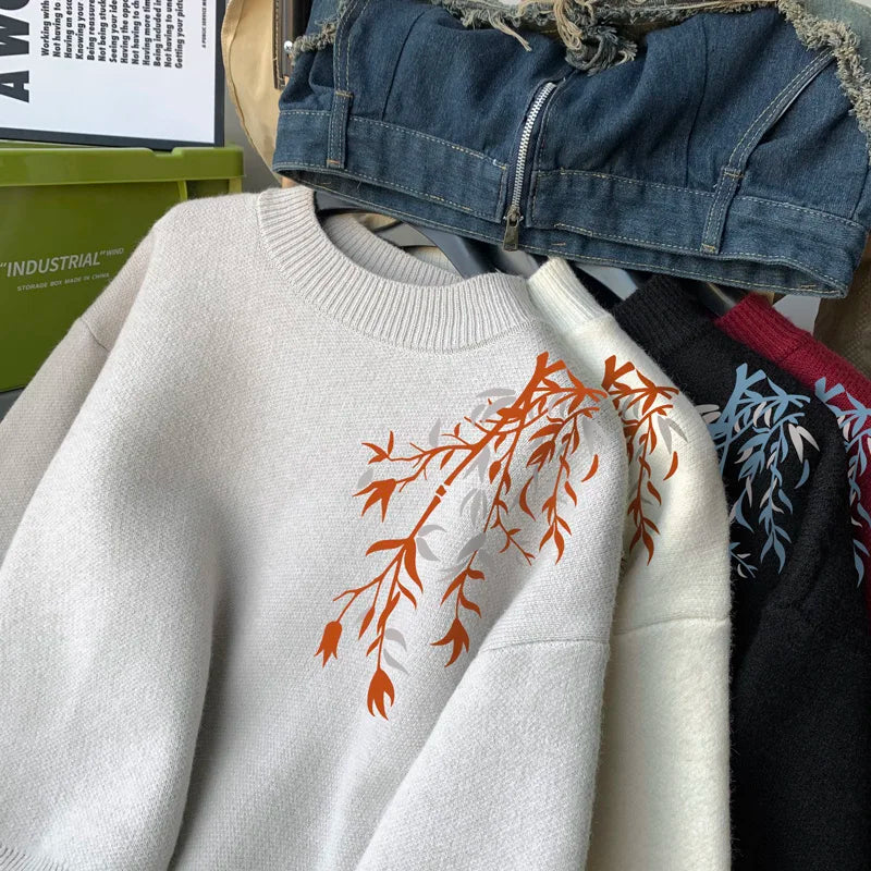 Men’s Oversized White Sweater – 5XL Letter Print