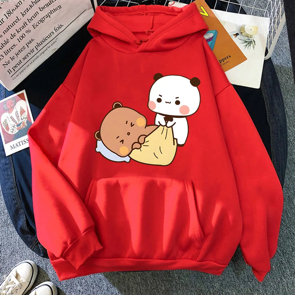 Bubu Panda Bear Print Pullover Hoodie